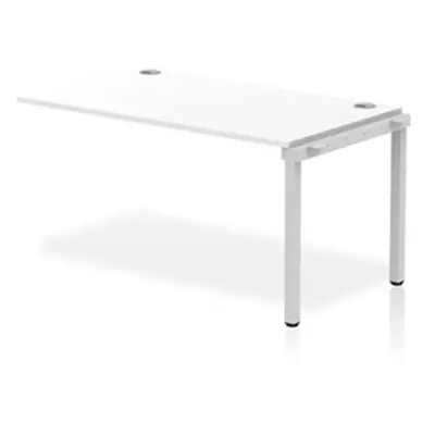 Impulse Bench Single Row Ext Kit 1400 Silver Frame Bench Desk White