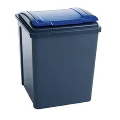 VFM Recycling Bin With Lid 50 Litre Blue