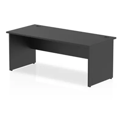 Impulse 1000x800mm Straight Office Desk Black Top Panel End Leg