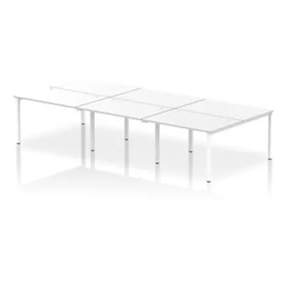 Impulse Bench B2B 6 Person 1200 White Frame Office Bench Desk White