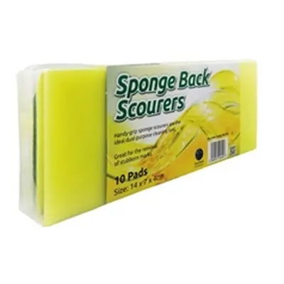 Sponge Back Scourer 140x70x40mm (10 Pack) SBS100G