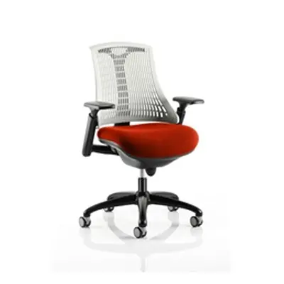 Flex Task Operator Chair Black Frame White Back Pimento Col