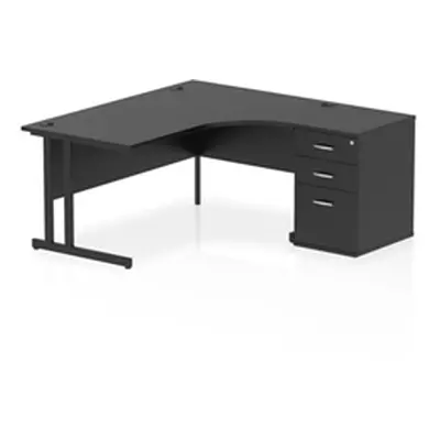 Impulse 1600 RH Crescent Desk Cantilever Black/Black 600 Desk High Ped