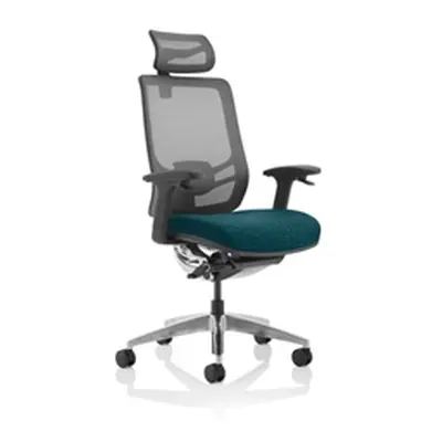 Ergo Click Fabric Seat Maringa Teal Black Mesh Back with Headrest