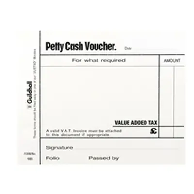 Exacompta Guildhall Petty Cash Pad 100 Leaves 127x102mm White (5 Pack)