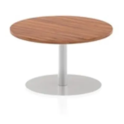 Italia 800mm Poseur Round Table Walnut Top 475mm High Leg