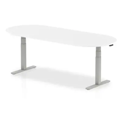 Impulse 1800mm Boardroom Table Beech Top White Height Adjustable Leg