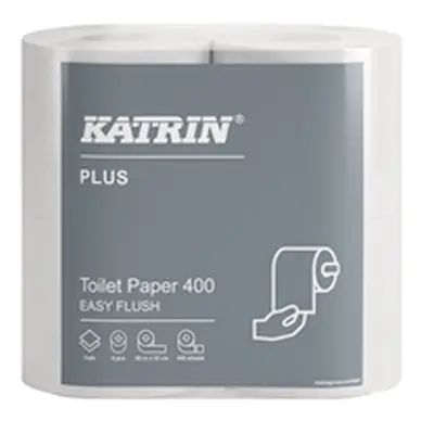 Katrin Plus Toilet Roll Easy Flush 2-Ply 400 Sheet White (Pack of 20)