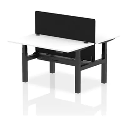 Air B2B 1400x800 Adjustable 2P Bench Desk CP White/Black + Screen