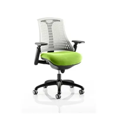 Flex Task Operator Chair Black Frame White Back Swizzle Col