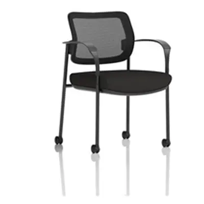 Brunswick Deluxe Mesh Back Black Frame With Arms With Castors