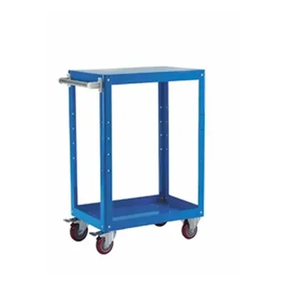 Large Reversible Tray/Shelf Trolley; 2 Tier; 150kg; Blue