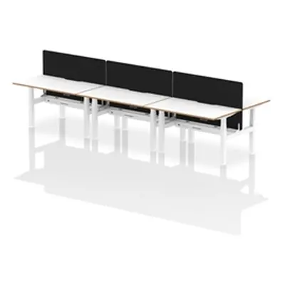 Air B2B Oslo 1400x800 Adjustable 6P Bench Desk White + Black Screen