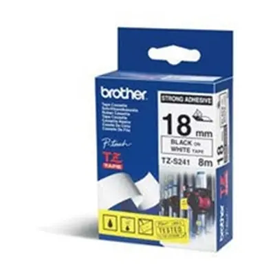 Brother P-Touch TZe Laminated Tape 18mm x 8m Black on White TZES241