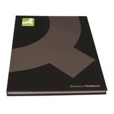 Q-Connect Hardback Casebound Notebook A4 Black 192pp Pk 3 - KF03725