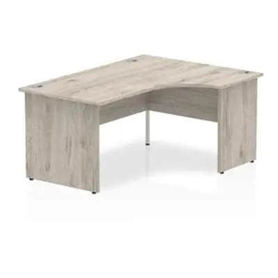 Impulse 1600mm Right Crescent Desk Grey Oak Top Panel End Leg