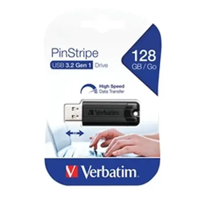 Verbatim Black Pinstripe 128GB USB 3.0 Flash Drive 49319