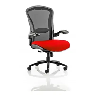 Houston Task Operator Chair Mesh Back Cherry Fabric Seat Wi