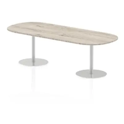 Italia 2400mm Poseur Boardroom Table Grey Oak Top 725mm High Leg