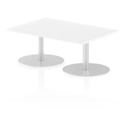 Italia 1200 x 800mm Poseur Rectangular Table White Top 475mm High Leg