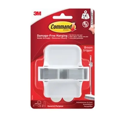 3M Command Broom Gripper With Command Adhesive Strips White (Each)