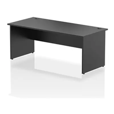 Impulse 1800x800mm Straight Office Desk Black Top Panel End Leg