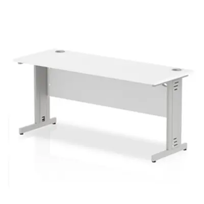 Impulse 1600/600 Rectangle Silver Cable Managed Leg Desk - MI002278