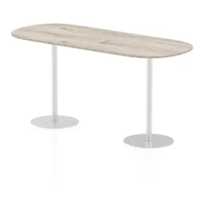 Italia 2400mm Poseur Boardroom Table Grey Oak Top 1145mm High Leg