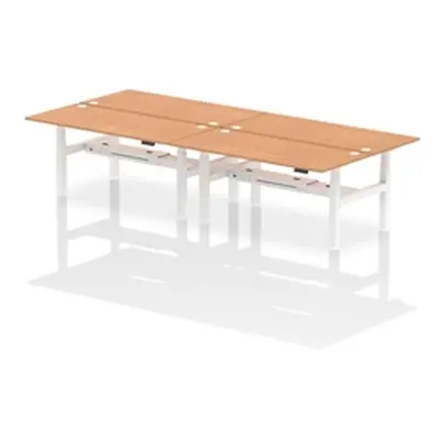 Air B2B 1800x800mm Height Adjustable 4P Bench Desk CP Oak/White