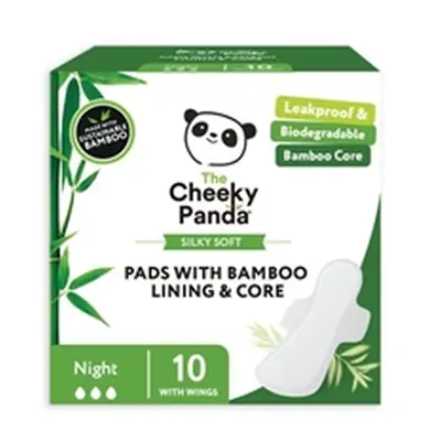 Cheeky Panda FSC Pads With Bamboo Lining & Core Night (Pack 10)