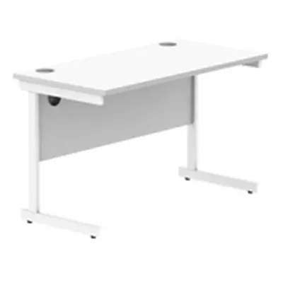 Office Rectangular Desk Steel Single Cantilever 1200X600 White/White