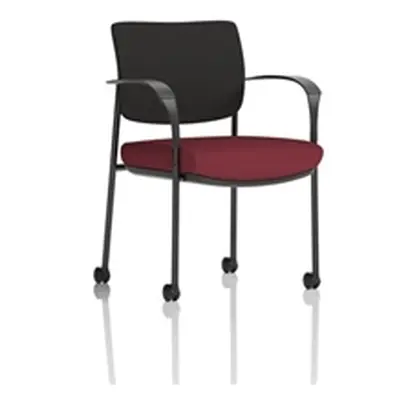 Brunswick Deluxe Black Fabric Back Frame Seat Chilli Arms/Castors