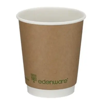 Double Wall Coffee Cup PLA Lined 8oz Kraft (Pack of 500) B04012