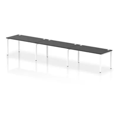 Impulse Bench Single Row 3 Person 1600 White Frame Bench Desk Black