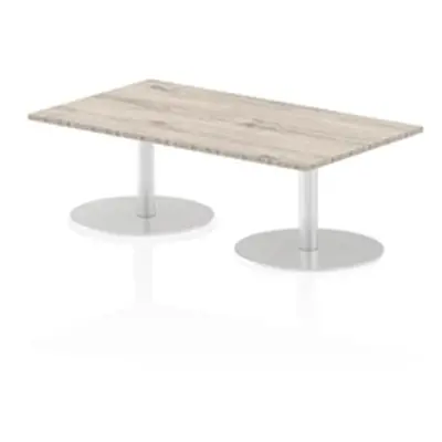 Italia 1400x800mm Poseur Rectangular Table Grey Oak Top 475mm High Leg