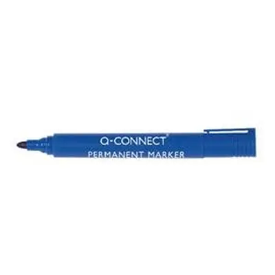 Q-Connect Permanent Marker Pen Bullet Tip Blue (Pack of 10) - KF26046