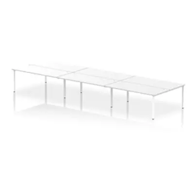 Impulse Bench B2B 6 Person 1800 White Frame Office Bench Desk White