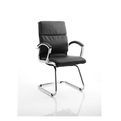 Classic Visitor Cantilever Chair Black With Arms - BR0000