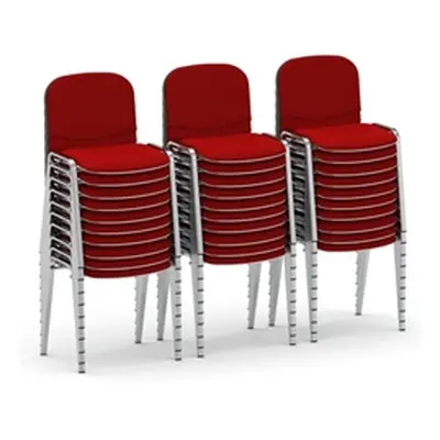 ISO Stacking Chair Wine Fabric Chrome Frame (Bundle of 30)