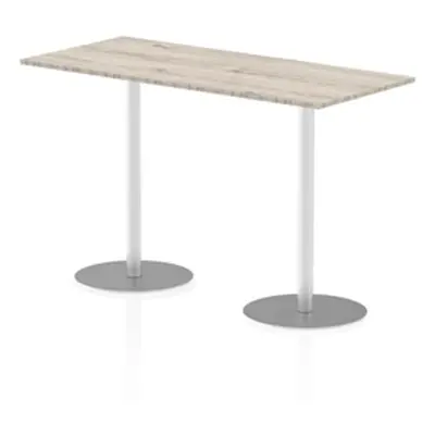 Italia 1800x800mm Poseur Rectangular Table Grey Oak Top