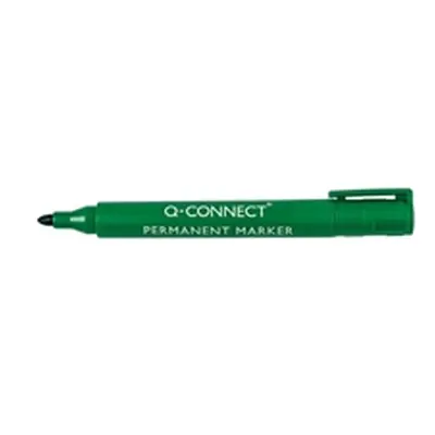 Q-Connect Permanent Marker Pen Bullet Tip Green (Pack of 10) - KF01773