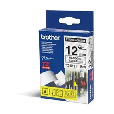 Brother P-Touch TZe Laminated Tape 12mm x 8m Black on Clear TZES131