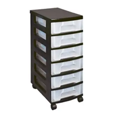 Really Useful Plastic Storage Tower With 6 Drawers Black