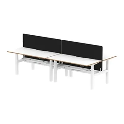 Air B2B Oslo 1600x800 Adjustable 4P Bench Desk White + Black Screen