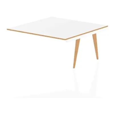 Oslo 1600mm Square Boardroom Table Ext Kit White Top White Frame