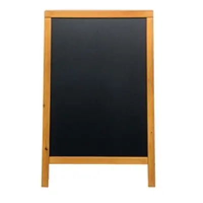 Securit Duplo Double-sided Pavement Chalkboard Lacquered Teak Frame