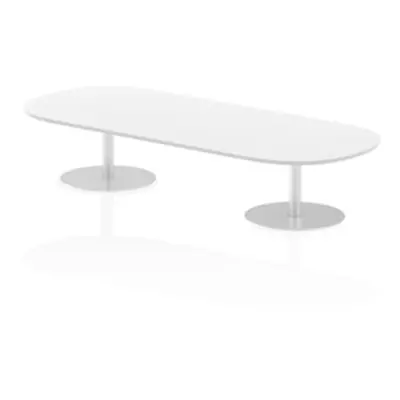 Italia 2400mm Poseur Boardroom Table White Top 475mm High Leg