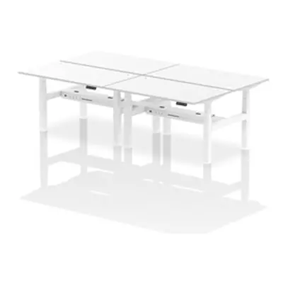 Air B2B 1400x800mm Height Adjustable 4P Bench Desk CP White/White