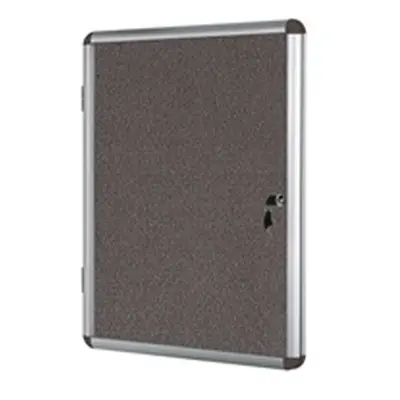 Bi-Office Enclore Felt Indoor Lockable Glazed Case 720x981x35mm Grey