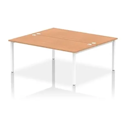 Impulse Bench B2B 2 Person 1800 White Frame Office Bench Desk Oak